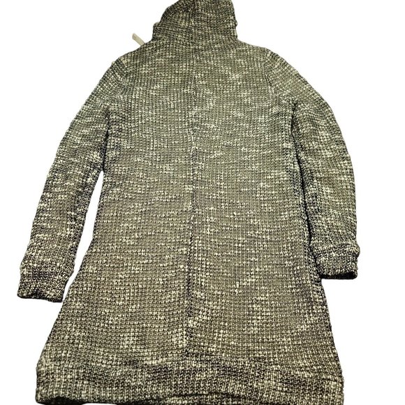 Fabletics‎ Womens S Yukon Sweater Dress Hooded Tweed Shift Black Ivory Lined - Picture 2 of 10